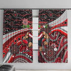 Merry Christmas AFL Bombers Window Curtain Aboriginal Santa Football Mascot
