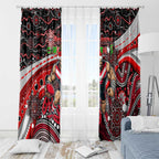 Merry Christmas AFL Bombers Window Curtain Aboriginal Santa Football Mascot