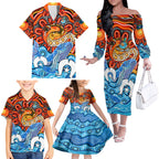 aboriginal-and-torres-strait-islands-family-matching-off-shoulder-long-sleeve-dress-and-hawaiian-shirt-we-are-one
