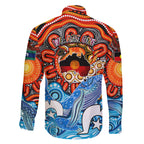 aboriginal-and-torres-strait-islands-family-matching-off-shoulder-short-dress-and-hawaiian-shirt-we-are-one