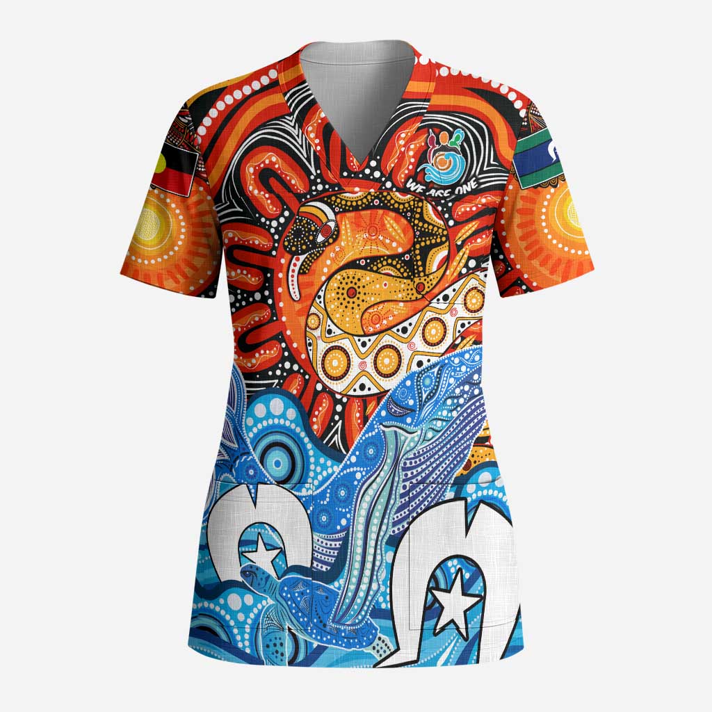 Aboriginal And Torres Strait Islands Scrub Top We Are One - Aussie Hoodie