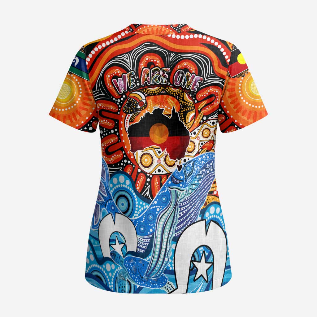 Aboriginal And Torres Strait Islands Scrub Top We Are One - Aussie Hoodie