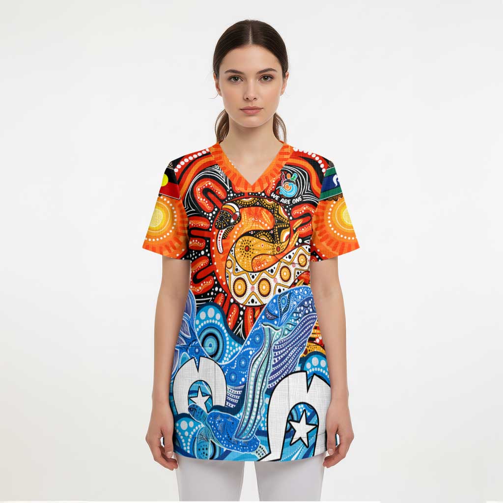 Aboriginal And Torres Strait Islands Scrub Top We Are One - Aussie Hoodie