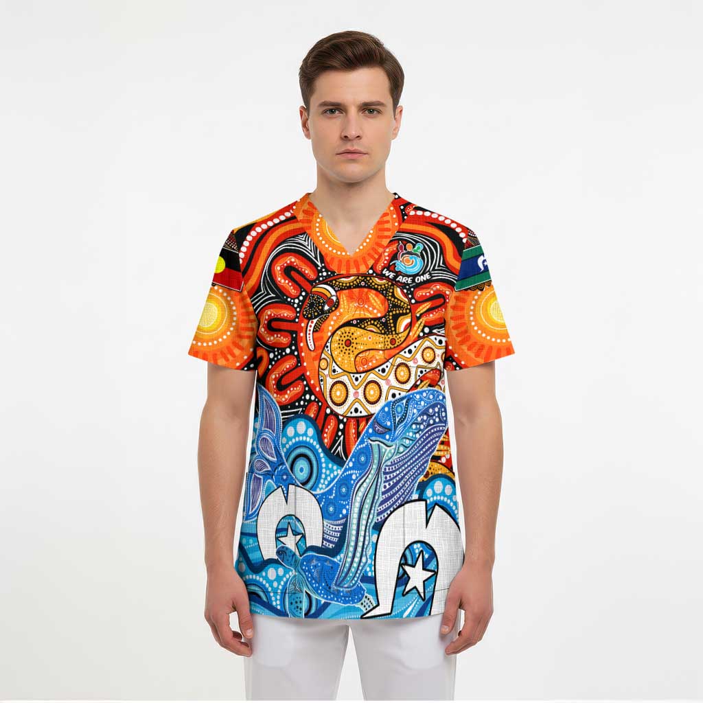 Aboriginal And Torres Strait Islands Scrub Top We Are One - Aussie Hoodie