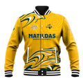 Personalised Australia Soccer Matildas Baseball Jacket Kangaroo Tornado Yellow DT02