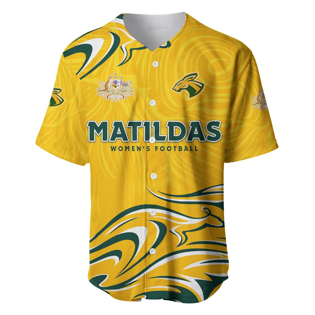 Personalised Australia Soccer Matildas Baseball Jersey Kangaroo Tornado Yellow DT02