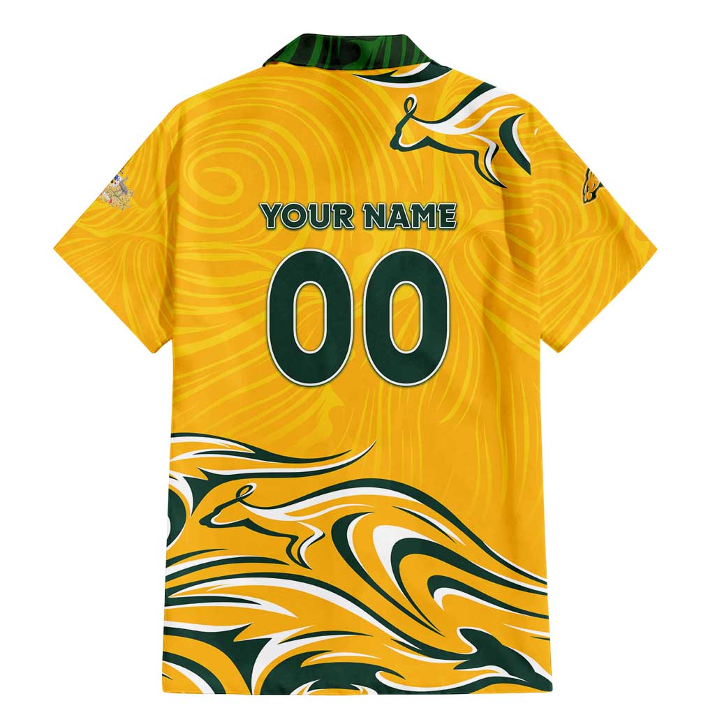 Personalised Australia Soccer Matildas Family Matching Mermaid Dress and Hawaiian Shirt Kangaroo Tornado Yellow DT02