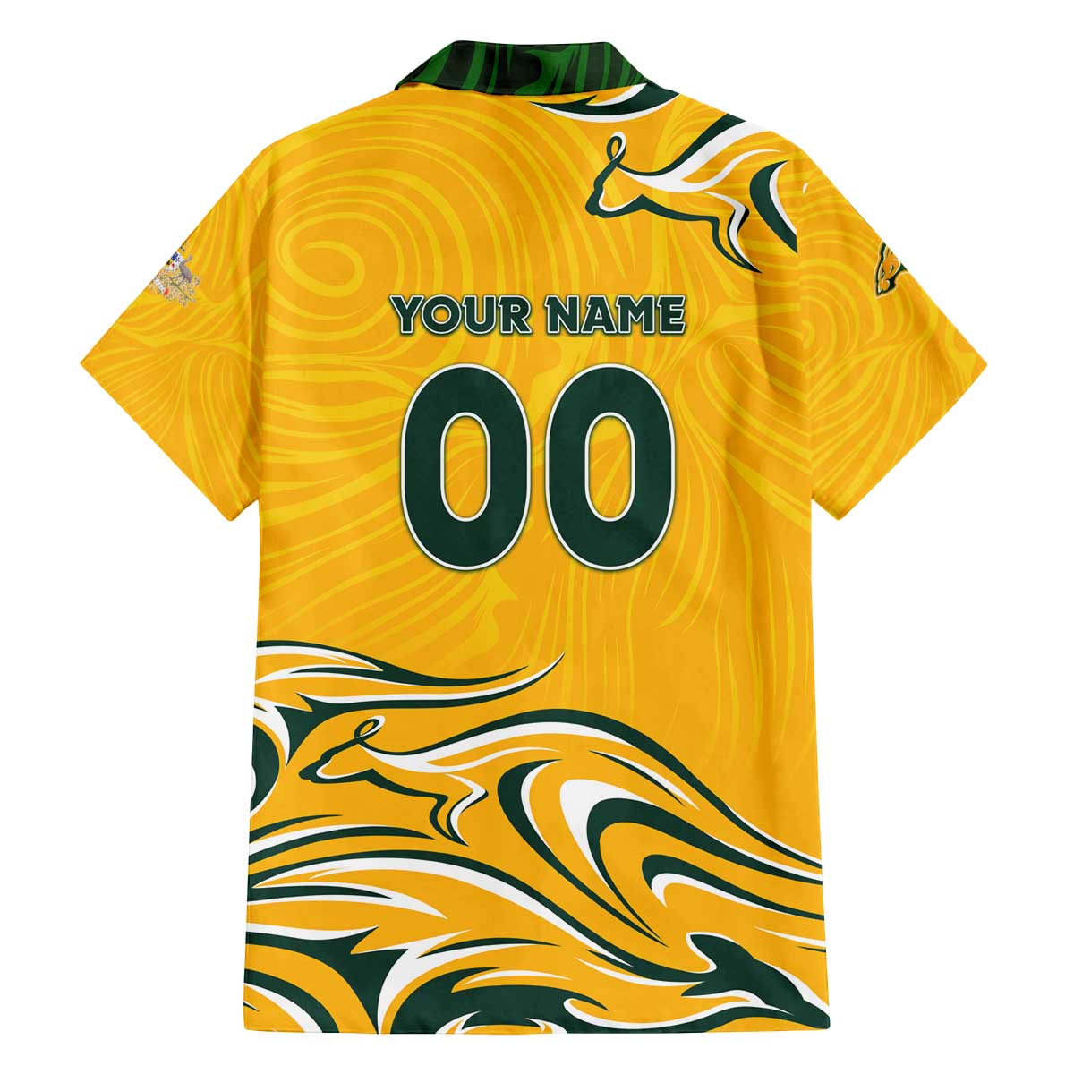 Personalised Australia Soccer Matildas Family Matching Off The Shoulder Long Sleeve Dress and Hawaiian Shirt Kangaroo Tornado Yellow DT02