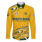 Personalised Australia Soccer Matildas Family Matching Off The Shoulder Long Sleeve Dress and Hawaiian Shirt Kangaroo Tornado Yellow DT02