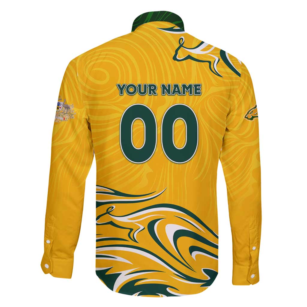 Personalised Australia Soccer Matildas Family Matching Summer Maxi Dress and Hawaiian Shirt Kangaroo Tornado Yellow DT02