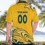 Personalised Australia Soccer Matildas Hawaiian Shirt Kangaroo Tornado Yellow DT02