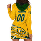 Personalised Australia Soccer Matildas Hoodie Dress Kangaroo Tornado Yellow DT02