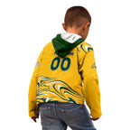 Personalised Australia Soccer Matildas Kid Hoodie Kangaroo Tornado Yellow DT02
