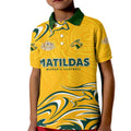 Personalised Australia Soccer Matildas Kid Polo Shirt Kangaroo Tornado Yellow DT02