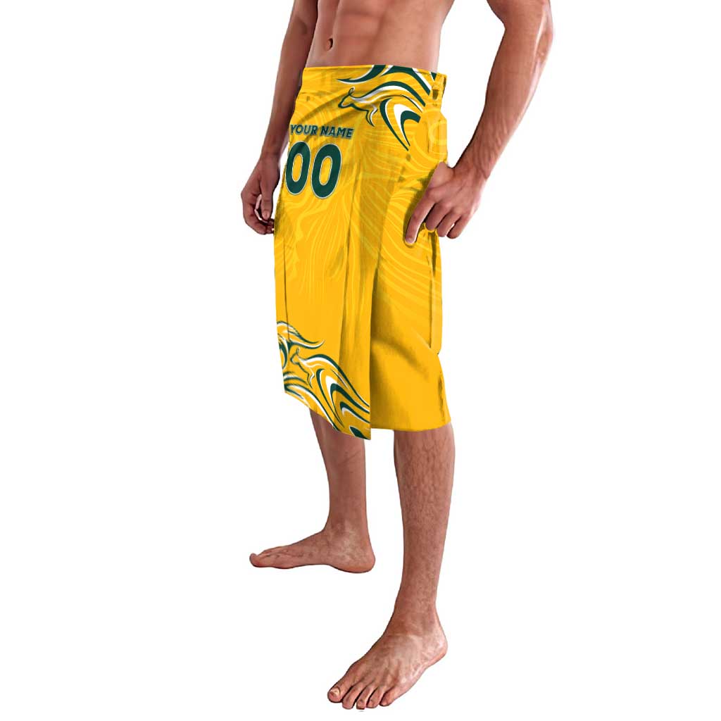 Personalised Australia Soccer Matildas Lavalava Kangaroo Tornado Yellow DT02
