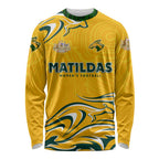 Personalised Australia Soccer Matildas Long Sleeve Shirt Kangaroo Tornado Yellow DT02