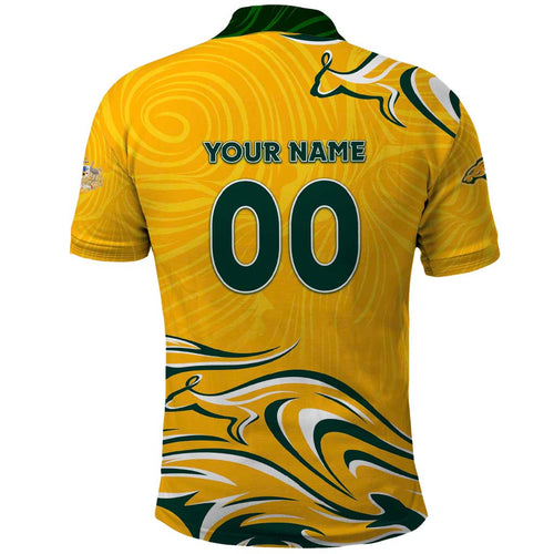 Personalised Australia Soccer Matildas Polo Shirt Kangaroo Tornado Yellow DT02
