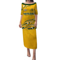 Personalised Australia Soccer Matildas Puletasi Kangaroo Tornado Yellow DT02