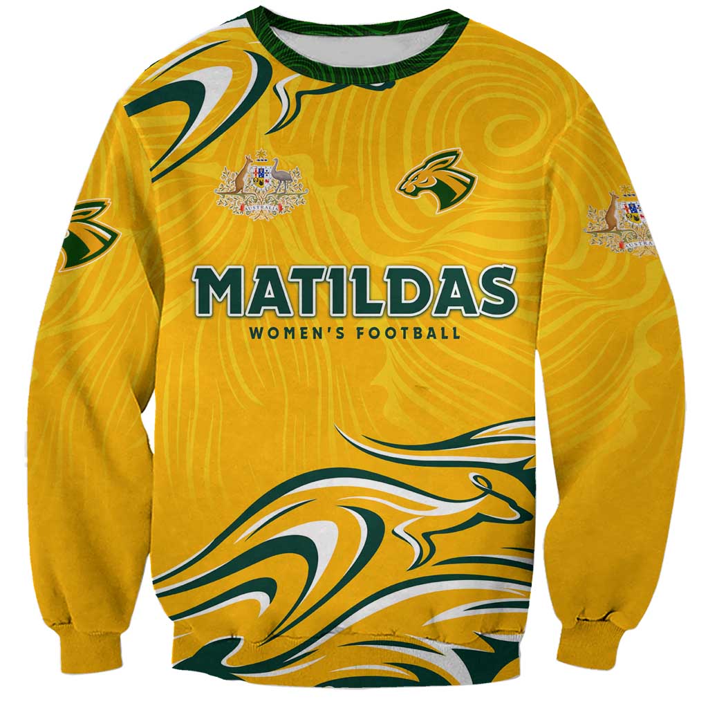 Personalised Australia Soccer Matildas Sweatshirt Kangaroo Tornado Yellow DT02