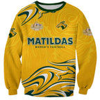 Personalised Australia Soccer Matildas Sweatshirt Kangaroo Tornado Yellow DT02