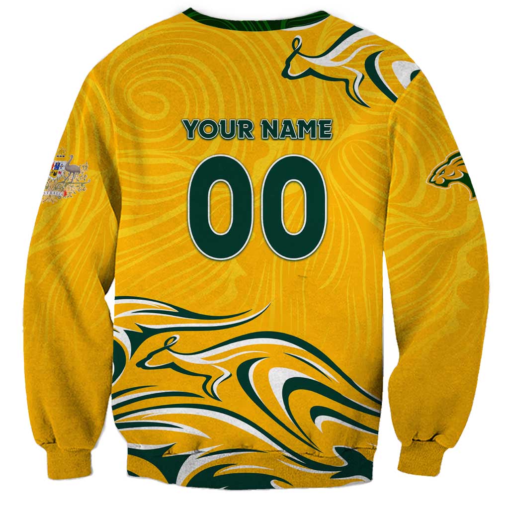 Personalised Australia Soccer Matildas Sweatshirt Kangaroo Tornado Yellow DT02