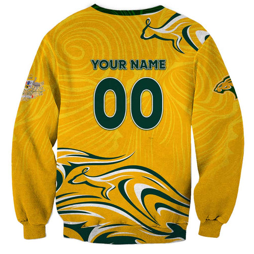 Personalised Australia Soccer Matildas Sweatshirt Kangaroo Tornado Yellow DT02