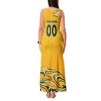 Personalised Australia Soccer Matildas Tank Maxi Dress Kangaroo Tornado Yellow DT02