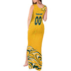 Personalised Australia Soccer Matildas Tank Maxi Dress Kangaroo Tornado Yellow DT02