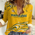 Personalised Australia Soccer Matildas Women Casual Shirt Kangaroo Tornado Yellow DT02