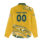 Personalised Australia Soccer Matildas Women Casual Shirt Kangaroo Tornado Yellow DT02