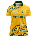 Personalised Australia Soccer Matildas Women Polo Shirt Kangaroo Tornado Yellow DT02