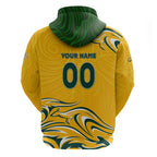 Personalised Australia Soccer Matildas Zip Hoodie Kangaroo Tornado Yellow DT02