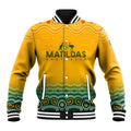 Personalised Australia Matildas Baseball Jacket Tillies Aboriginal Simple Yellow