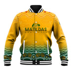 Personalised Australia Matildas Baseball Jacket Tillies Aboriginal Simple Yellow