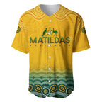 Personalised Australia Matildas Baseball Jersey Tillies Aboriginal Simple Yellow