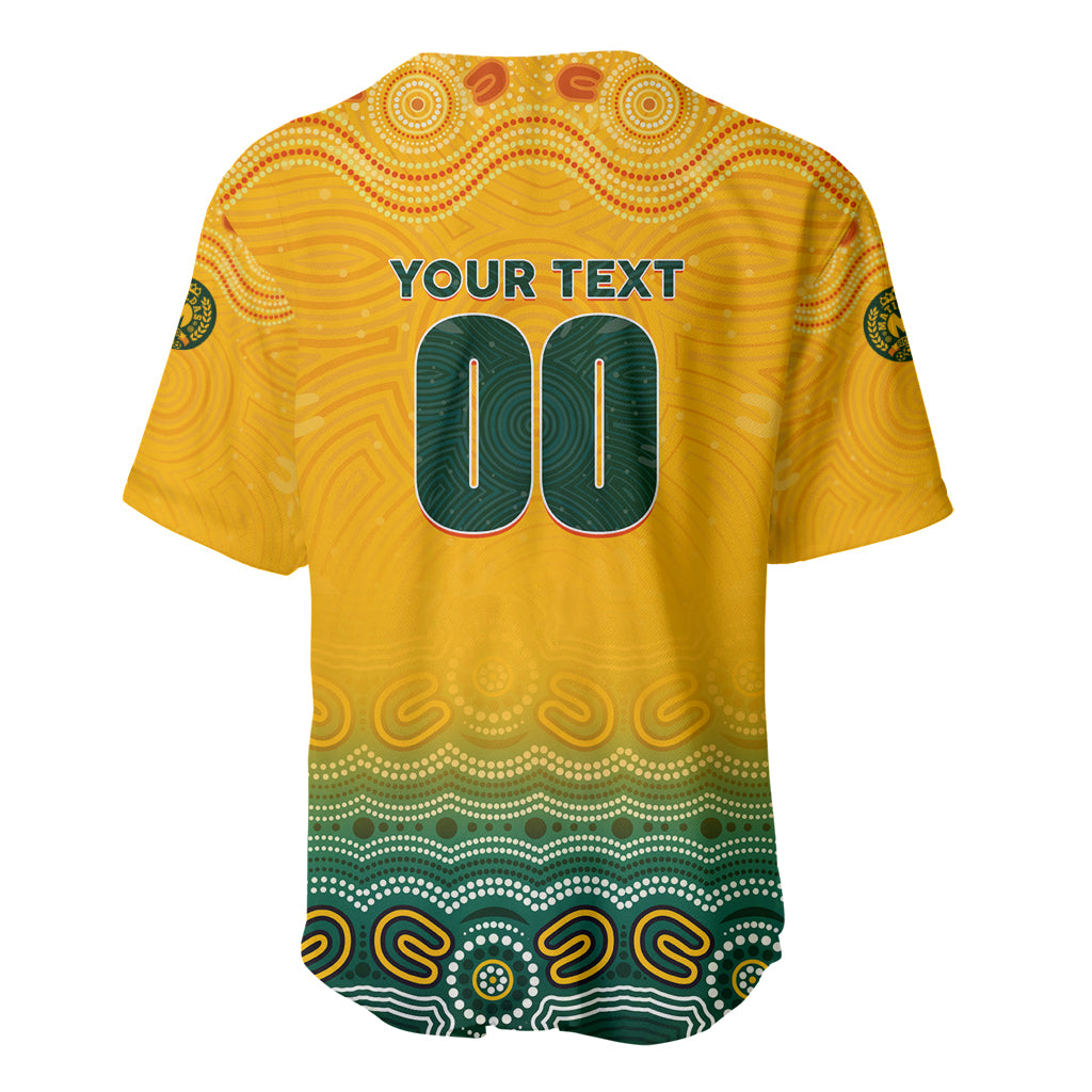 Personalised Australia Matildas Baseball Jersey Tillies Aboriginal Simple Yellow