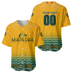 Personalised Australia Matildas Baseball Jersey Tillies Aboriginal Simple Yellow