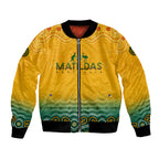 Personalised Australia Matildas Bomber Jacket Tillies Aboriginal Simple Yellow