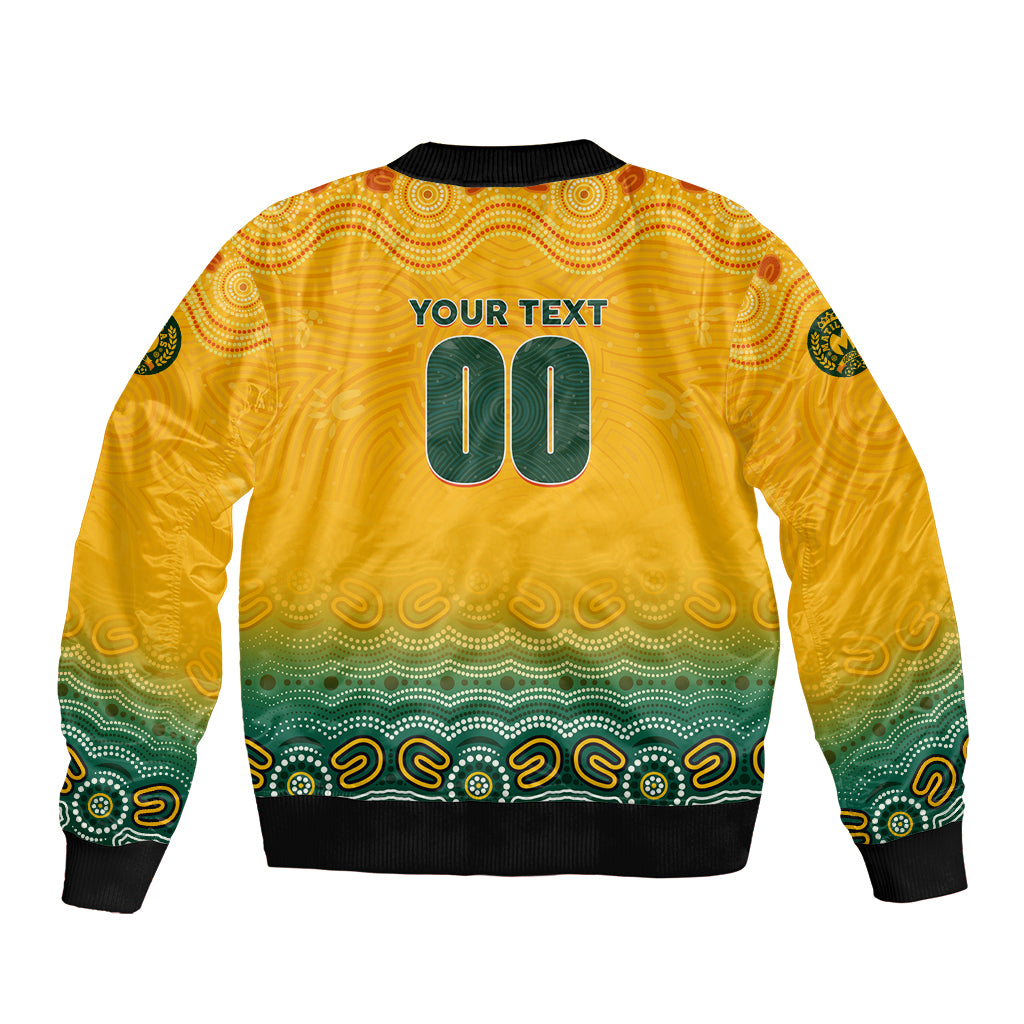 Personalised Australia Matildas Bomber Jacket Tillies Aboriginal Simple Yellow