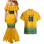 Personalised Australia Matildas Couples Matching Mermaid Dress and Hawaiian Shirt Tillies Aboriginal Simple Yellow