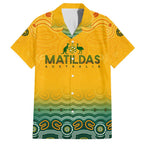 Personalised Australia Matildas Family Matching Long Sleeve Bodycon Dress and Hawaiian Shirt Tillies Aboriginal Simple Yellow