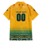 Personalised Australia Matildas Family Matching Long Sleeve Bodycon Dress and Hawaiian Shirt Tillies Aboriginal Simple Yellow