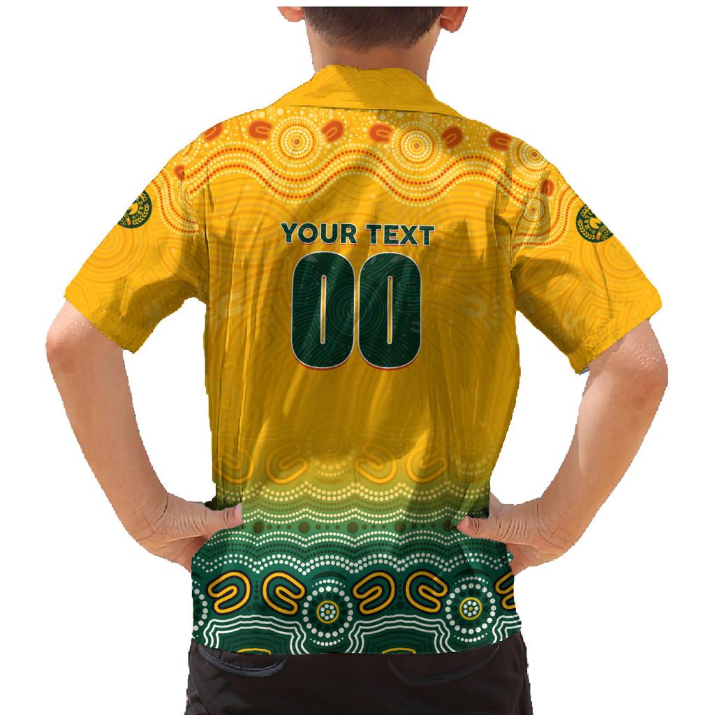 Personalised Australia Matildas Family Matching Mermaid Dress and Hawaiian Shirt Tillies Aboriginal Simple Yellow