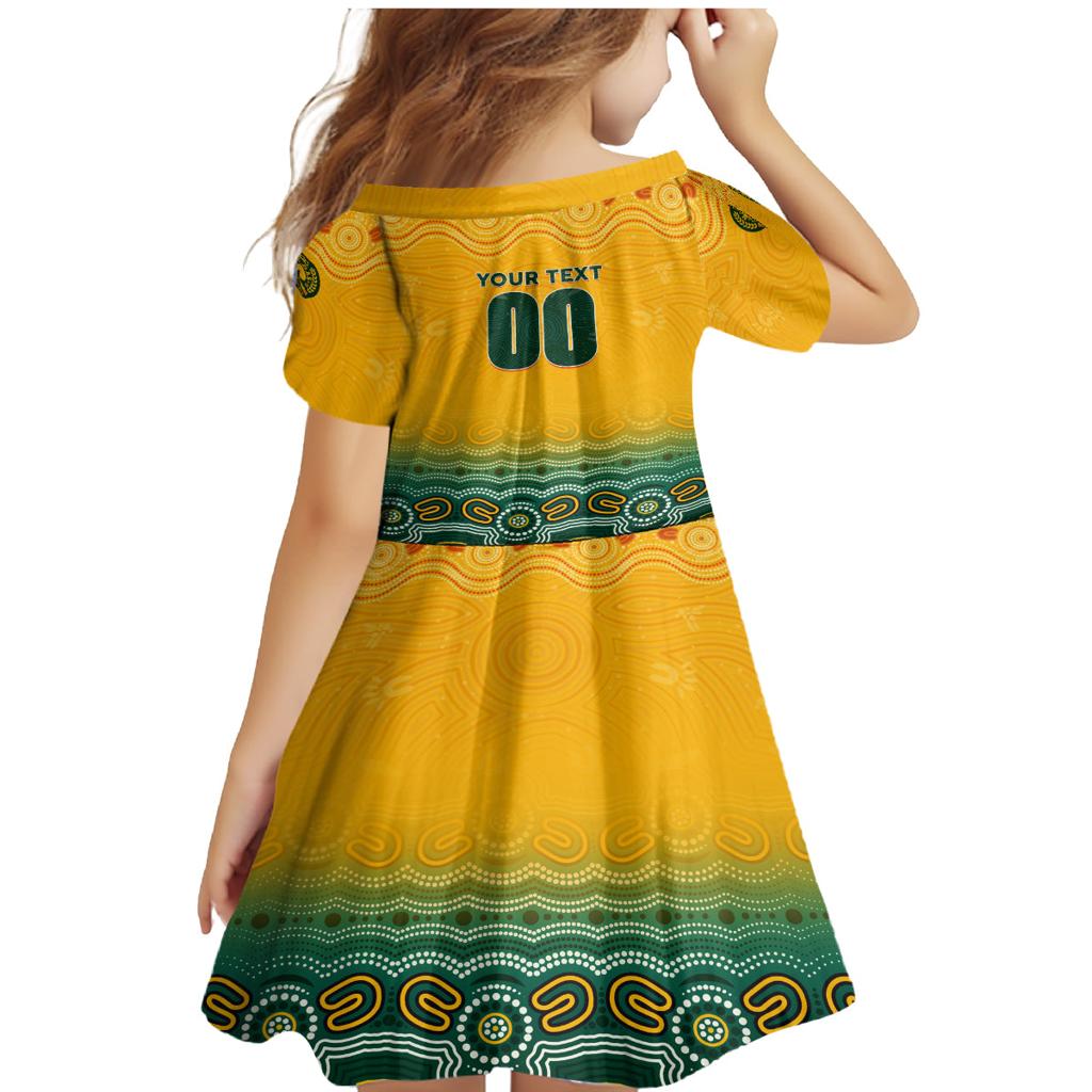Personalised Australia Matildas Family Matching Mermaid Dress and Hawaiian Shirt Tillies Aboriginal Simple Yellow