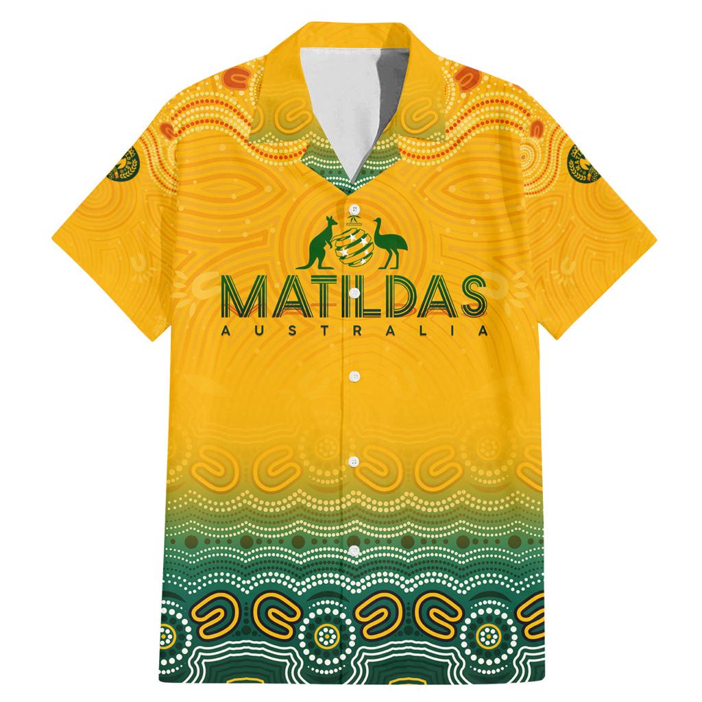 Personalised Australia Matildas Family Matching Mermaid Dress and Hawaiian Shirt Tillies Aboriginal Simple Yellow
