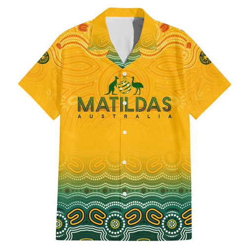 Personalised Australia Matildas Family Matching Mermaid Dress and Hawaiian Shirt Tillies Aboriginal Simple Yellow