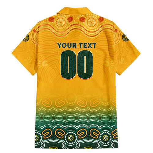 Personalised Australia Matildas Family Matching Mermaid Dress and Hawaiian Shirt Tillies Aboriginal Simple Yellow