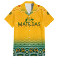 Personalised Australia Matildas Family Matching Short Sleeve Bodycon Dress and Hawaiian Shirt Tillies Aboriginal Simple Yellow