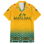 Personalised Australia Matildas Family Matching Short Sleeve Bodycon Dress and Hawaiian Shirt Tillies Aboriginal Simple Yellow