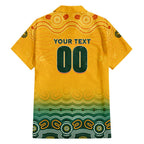 Personalised Australia Matildas Family Matching Short Sleeve Bodycon Dress and Hawaiian Shirt Tillies Aboriginal Simple Yellow